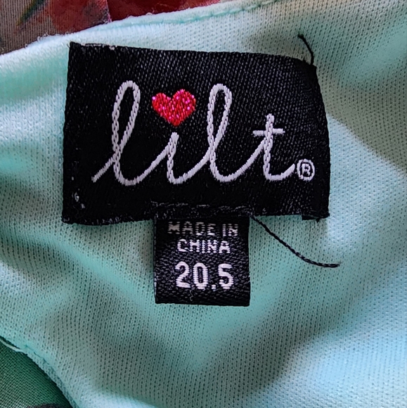 Lilt Girls Floral Party Dress. Green and Pink in Color 20.5 PlusSize Kids Used - Picture 3 of 3